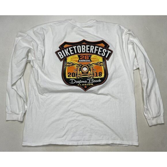 Biketoberfest Motorcycle 2018 Daytona Beach Florida T-shirt Men XXL Long Sleeve - Picture 1 of 8